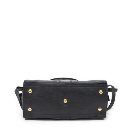 Saint Laurent Mini Cabas Ch Yc Navy Calfskin Leather Shoulder Bag — view 6