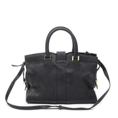 Saint Laurent Mini Cabas Ch Yc Navy Calfskin Leather Shoulder Bag — view 5