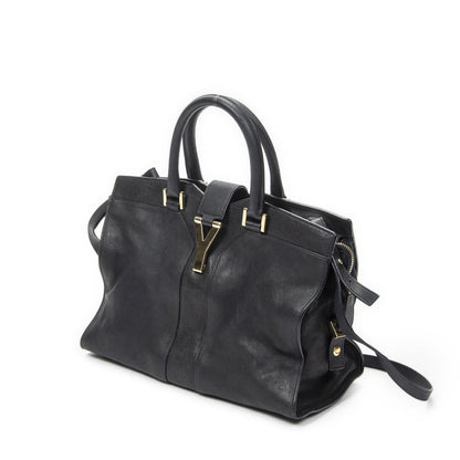 Saint Laurent Mini Cabas Ch Yc Navy Calfskin Leather Shoulder Bag — view 2