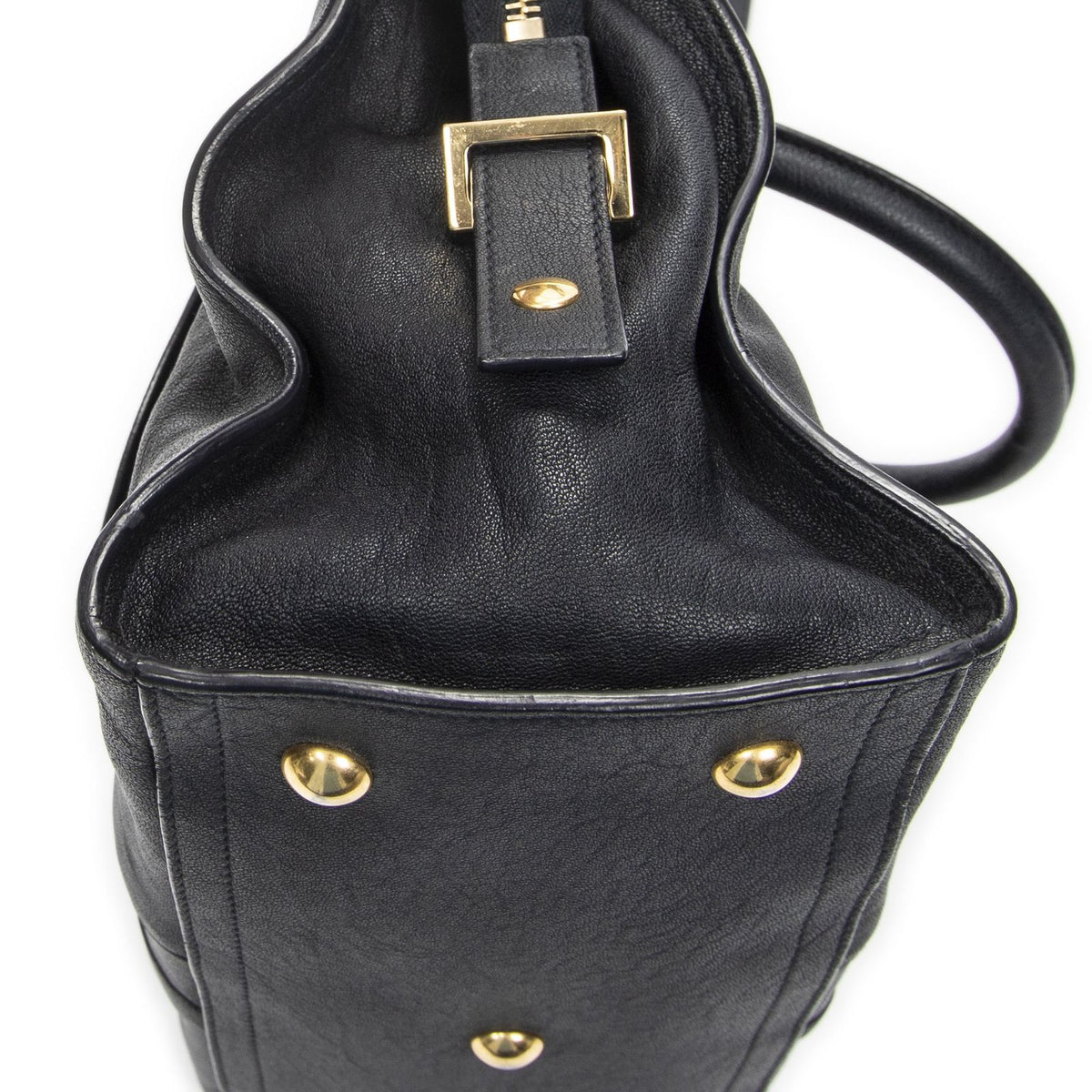 Saint Laurent Mini Cabas Ch Yc Navy Calfskin Leather Shoulder Bag — view 7