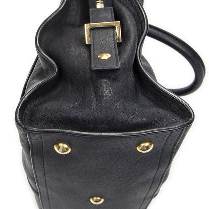 Saint Laurent Mini Cabas Ch Yc Navy Calfskin Leather Shoulder Bag — view 7