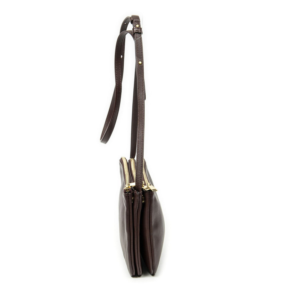 Celine Small Trio Crossbody Burgundy Calfskin Leather — view 4