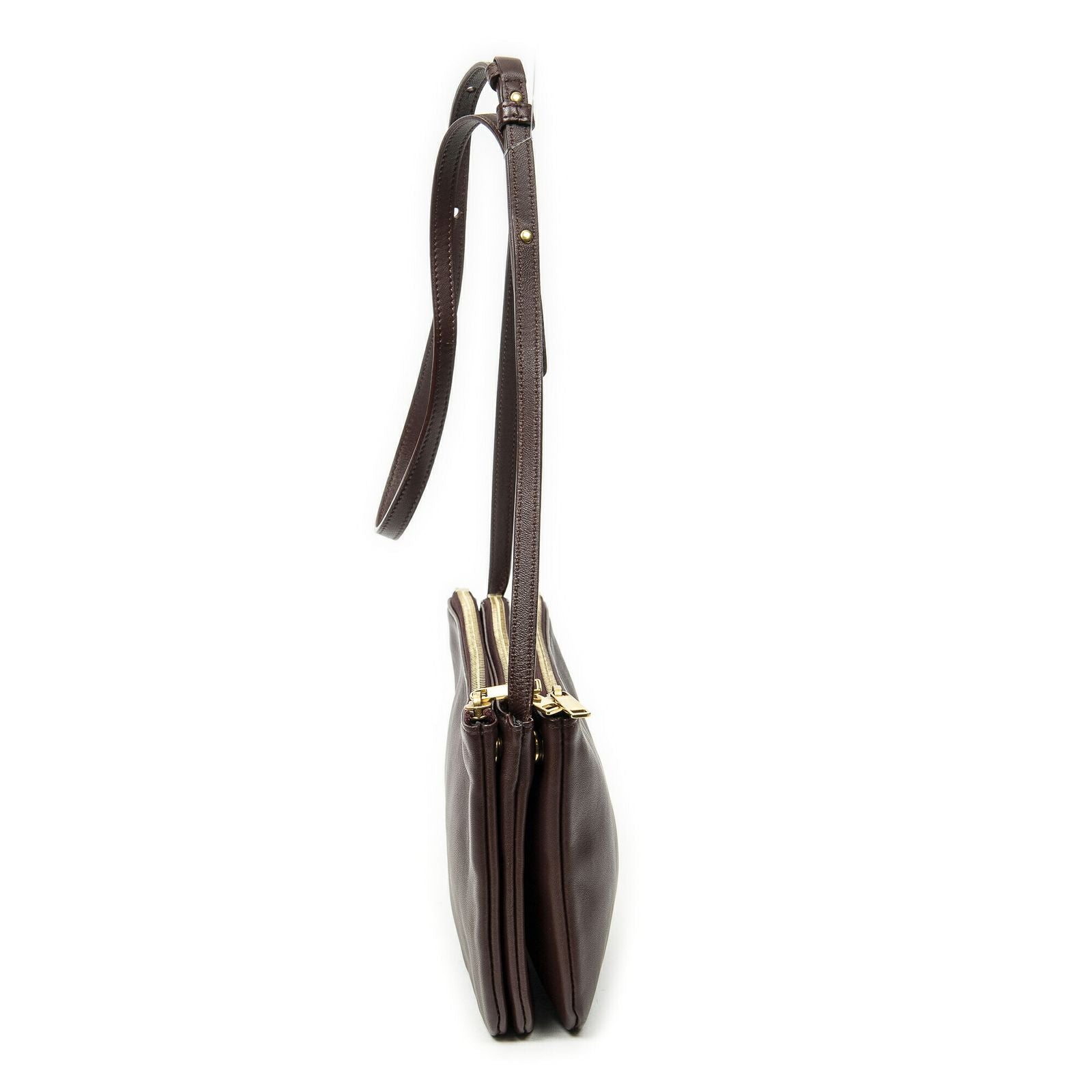 Celine Small Trio Crossbody Burgundy Calfskin Leather — view 4
