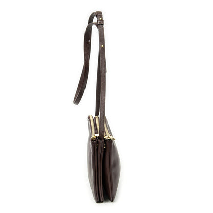 Celine Small Trio Crossbody Burgundy Calfskin Leather — view 4