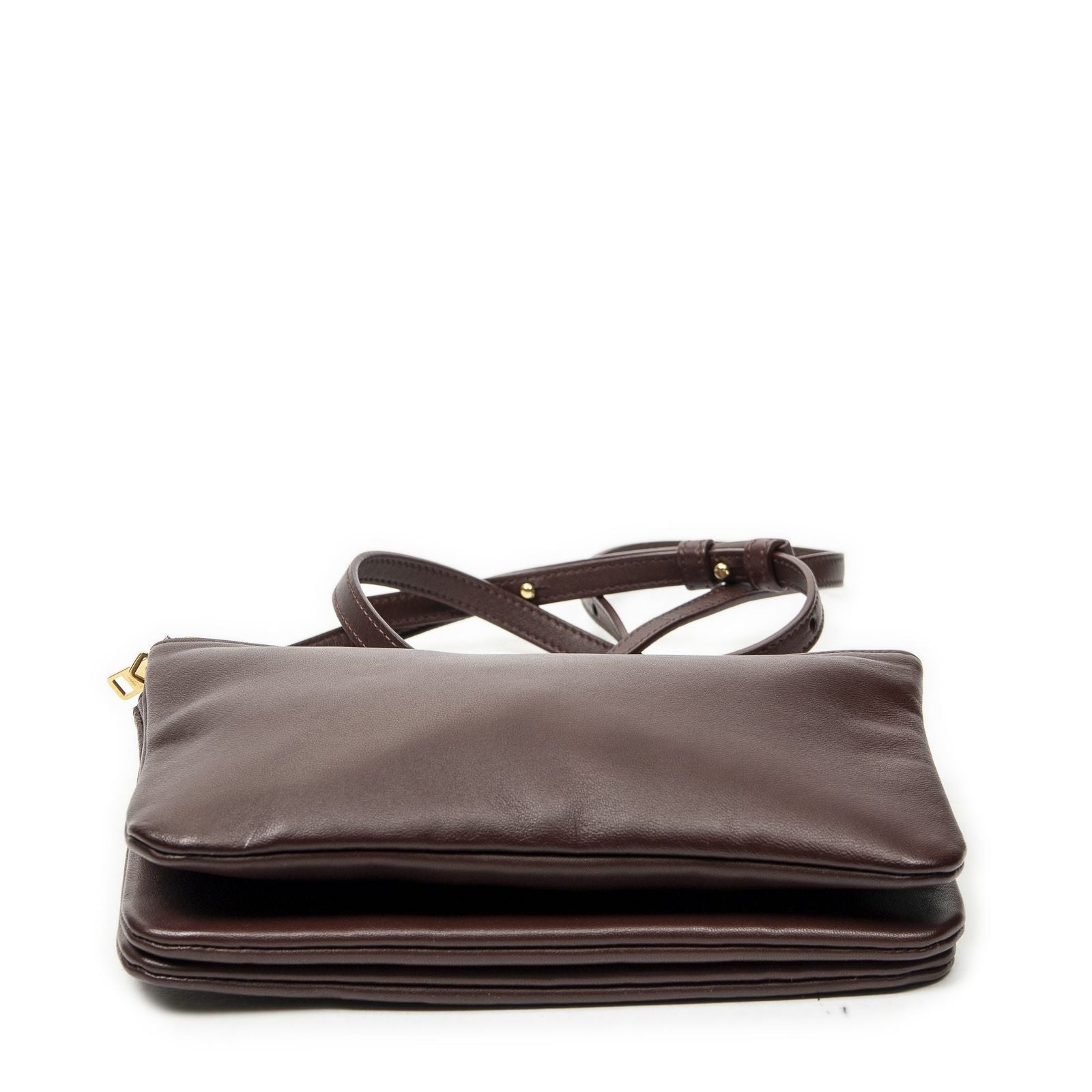 Celine Small Trio Crossbody Burgundy Calfskin Leather — view 6