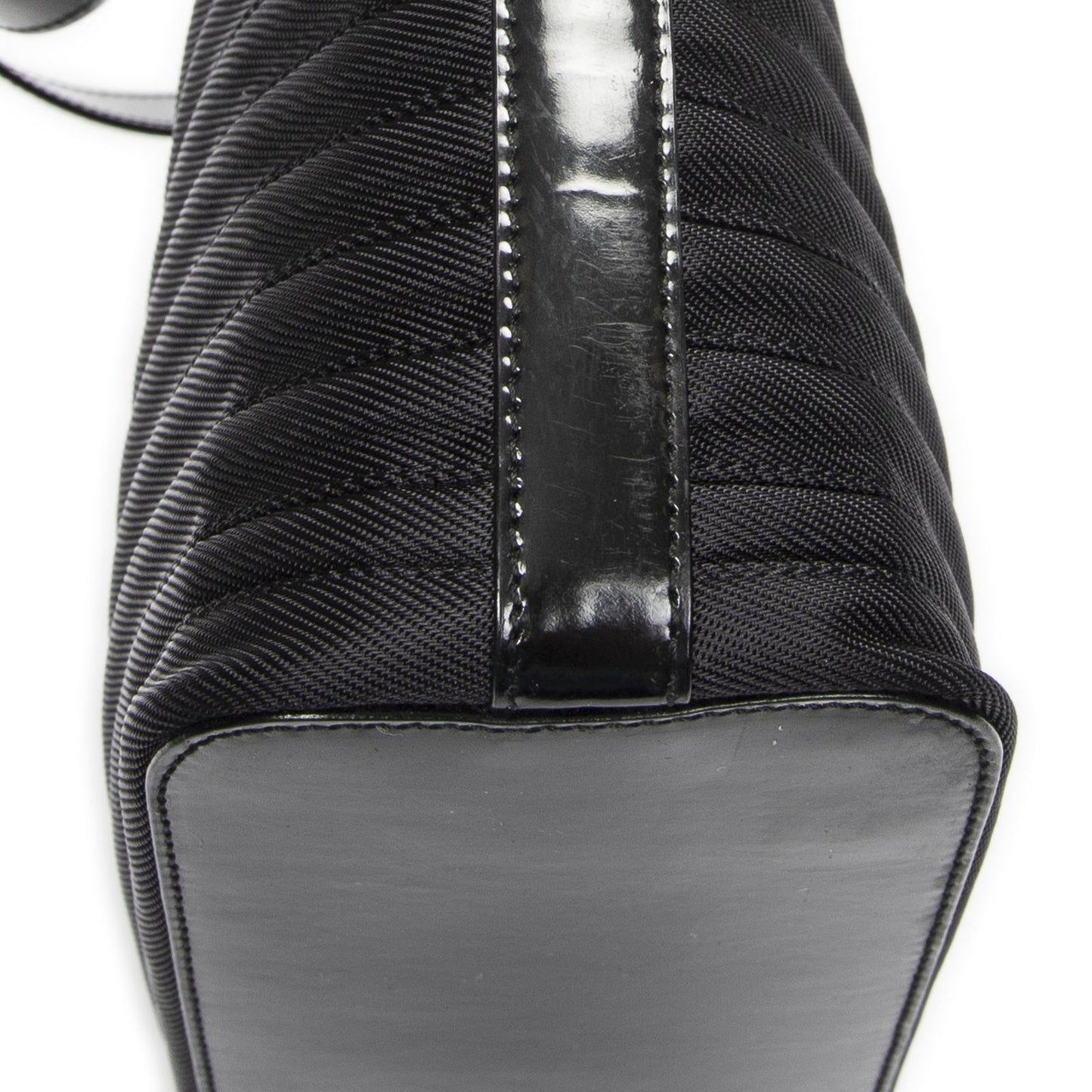 Gucci Medium Bamboo Bar Tote Black Matelasse Nylon Canvas — view 8