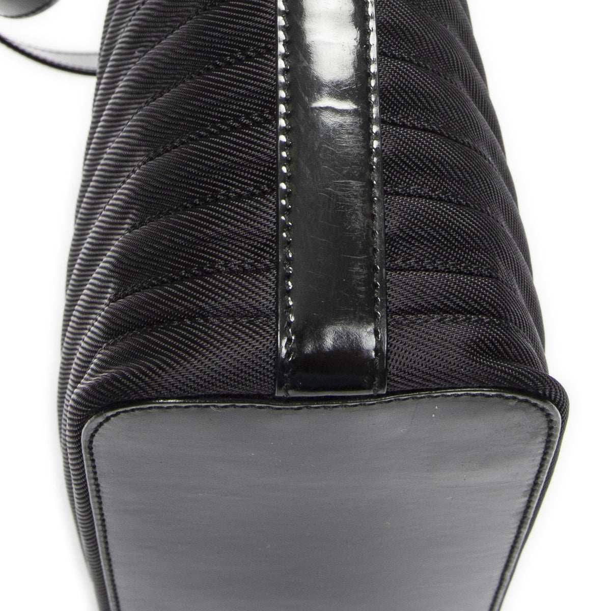 Gucci Medium Bamboo Bar Tote Black Matelasse Nylon Canvas — view 8