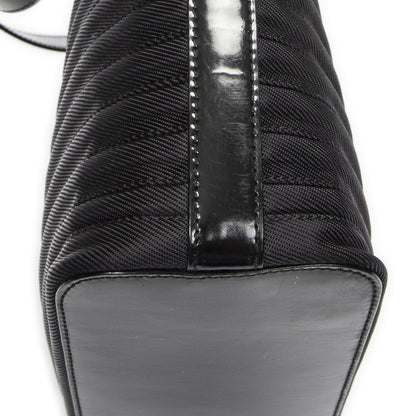 Gucci Medium Bamboo Bar Tote Black Matelasse Nylon Canvas — view 8