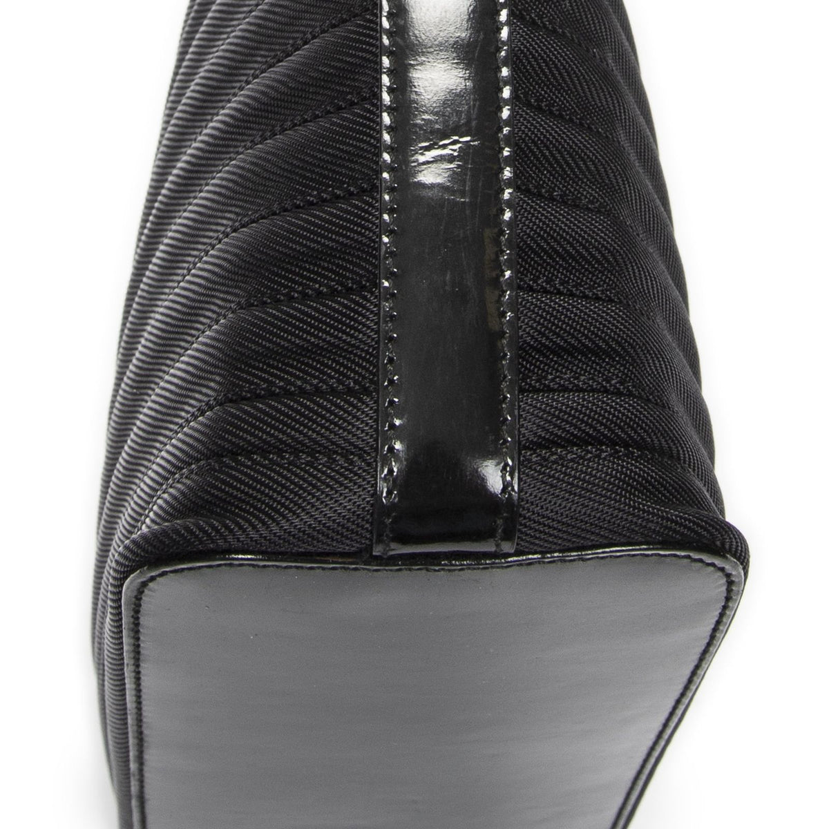 Gucci Medium Bamboo Bar Tote Black Matelasse Nylon Canvas — view 7