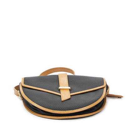 Saint Laurent Vintage Flap Bag Crossbody Black Tang Gogh Canvas — view 6