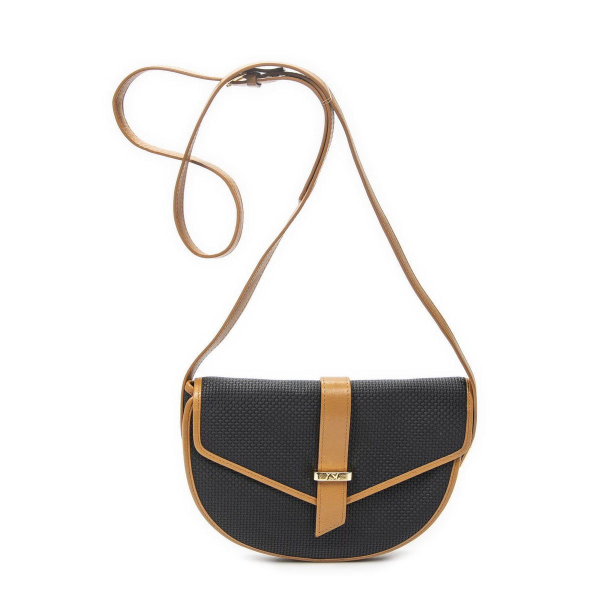 Saint Laurent Vintage Flap Bag Crossbody Black Tang Gogh Canvas