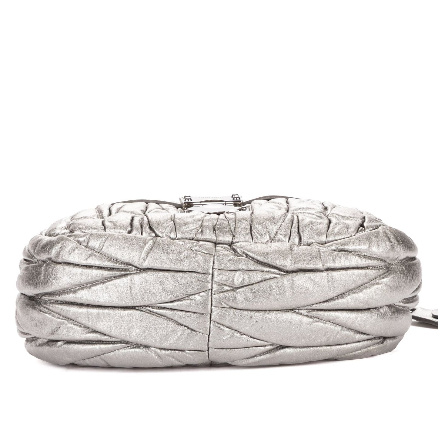 Miu Miu Hobo Crossbody Metallic Gray Matelase Calfskin — view 6