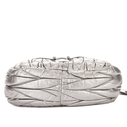 Miu Miu Hobo Crossbody Metallic Gray Matelase Calfskin — view 6