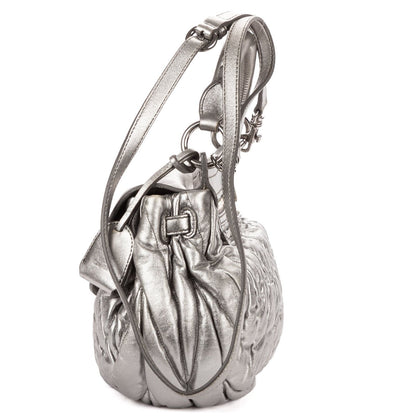 Miu Miu Hobo Crossbody Metallic Gray Matelase Calfskin — view 3