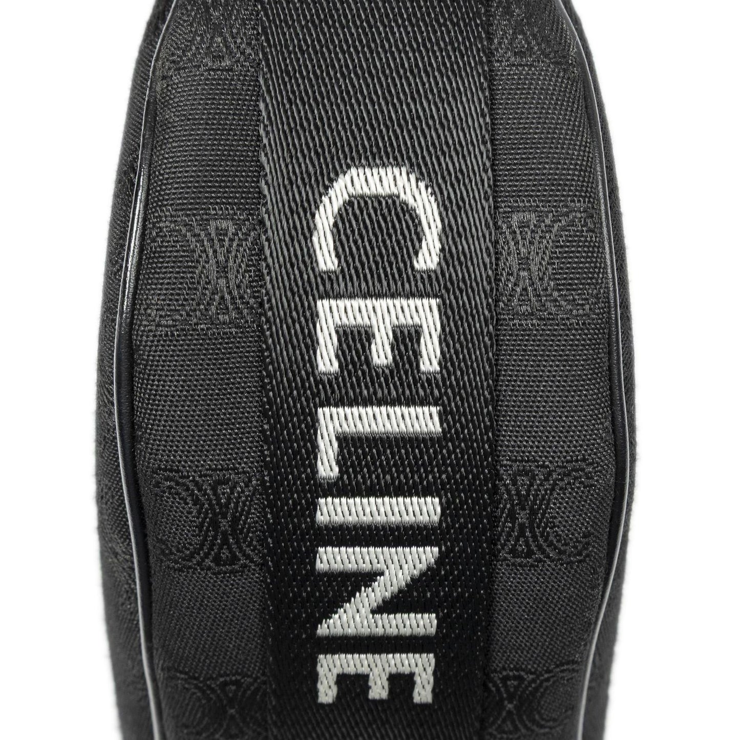 Celine Ava Trekking Black Striped Canvas Shoulder Bag — view 7