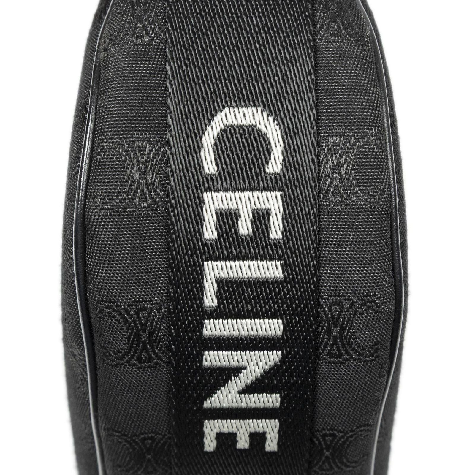 Celine Ava Trekking Black Striped Canvas Shoulder Bag — view 7