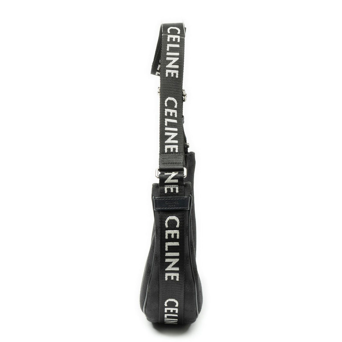 Celine Ava Trekking Black Striped Canvas Shoulder Bag — view 3