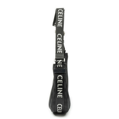 Celine Ava Trekking Black Striped Canvas Shoulder Bag — view 3