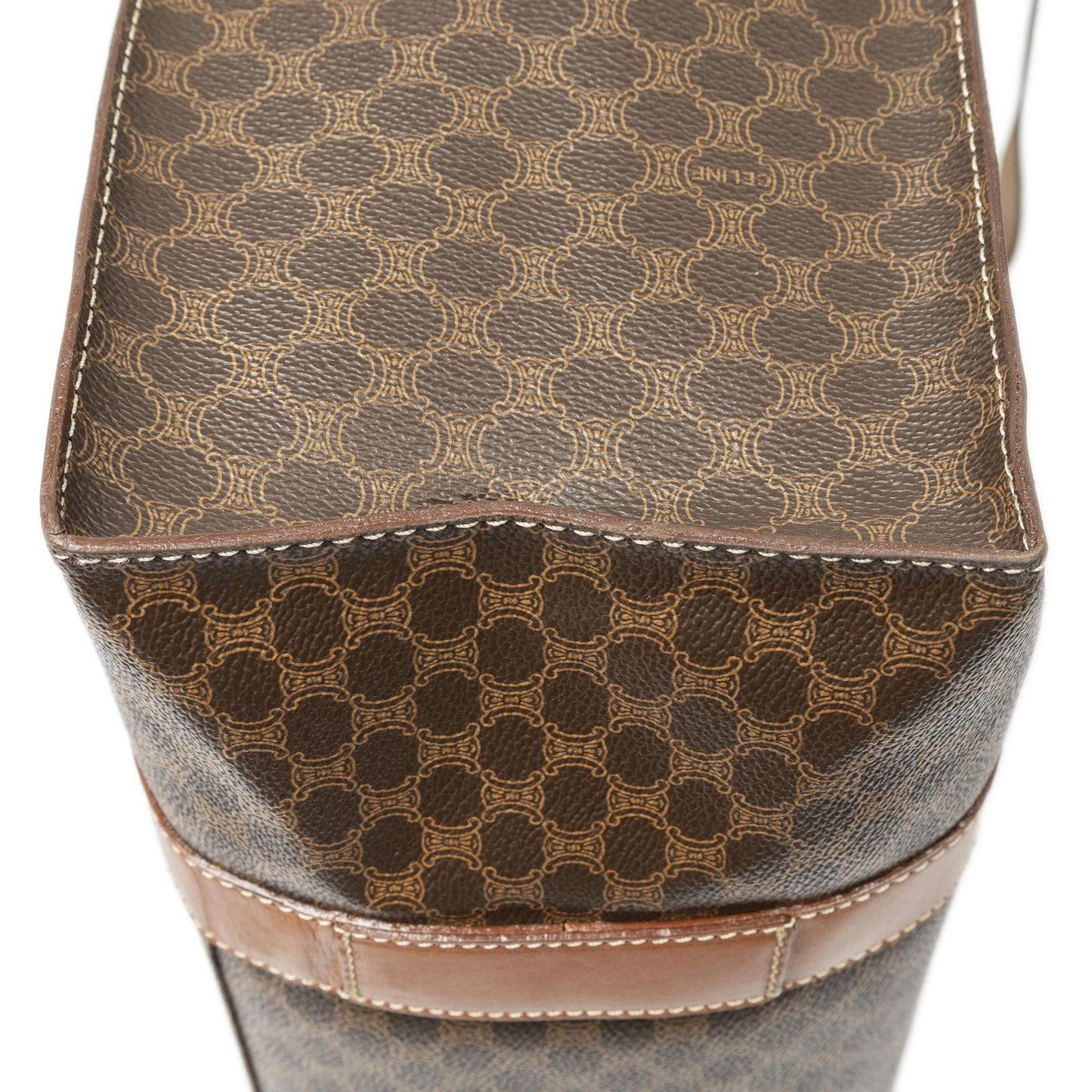Celine Zip Shopping Tote Brown Beige Macadam Canvas — view 7