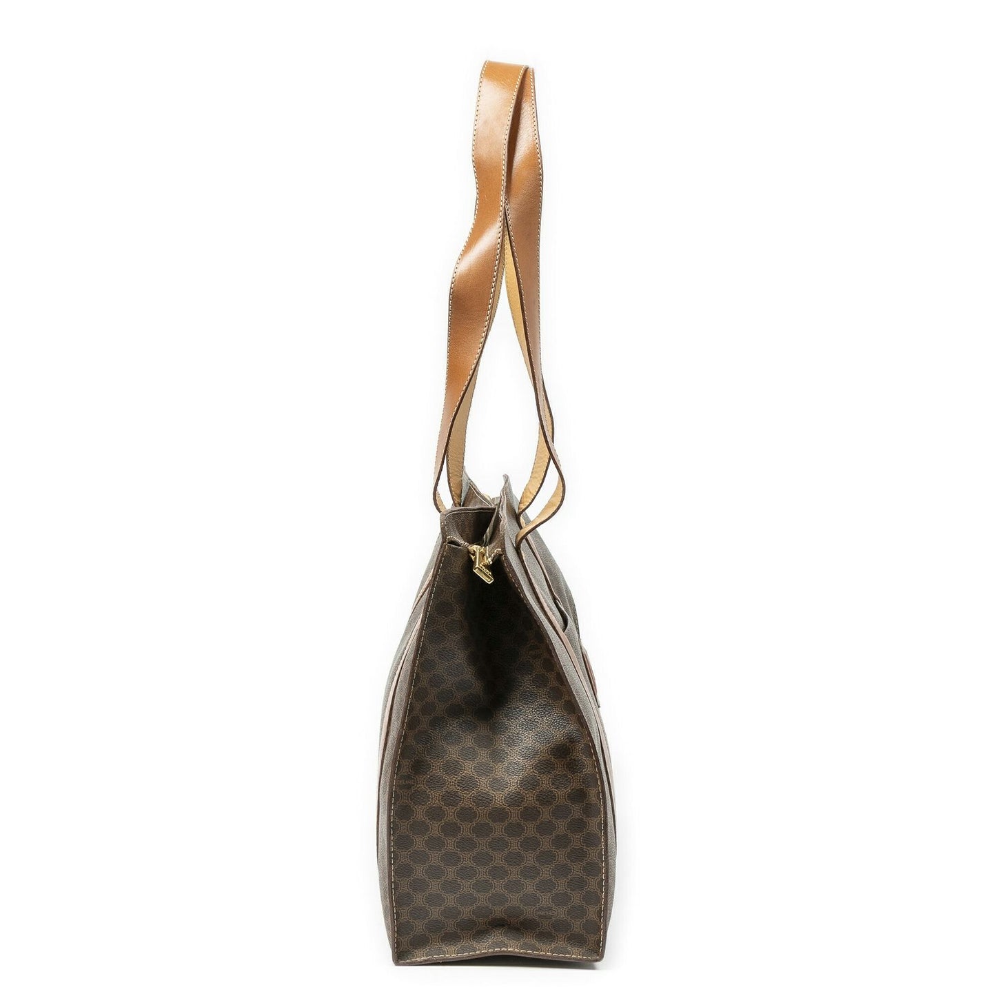 Celine Zip Shopping Tote Brown Beige Macadam Canvas — view 4