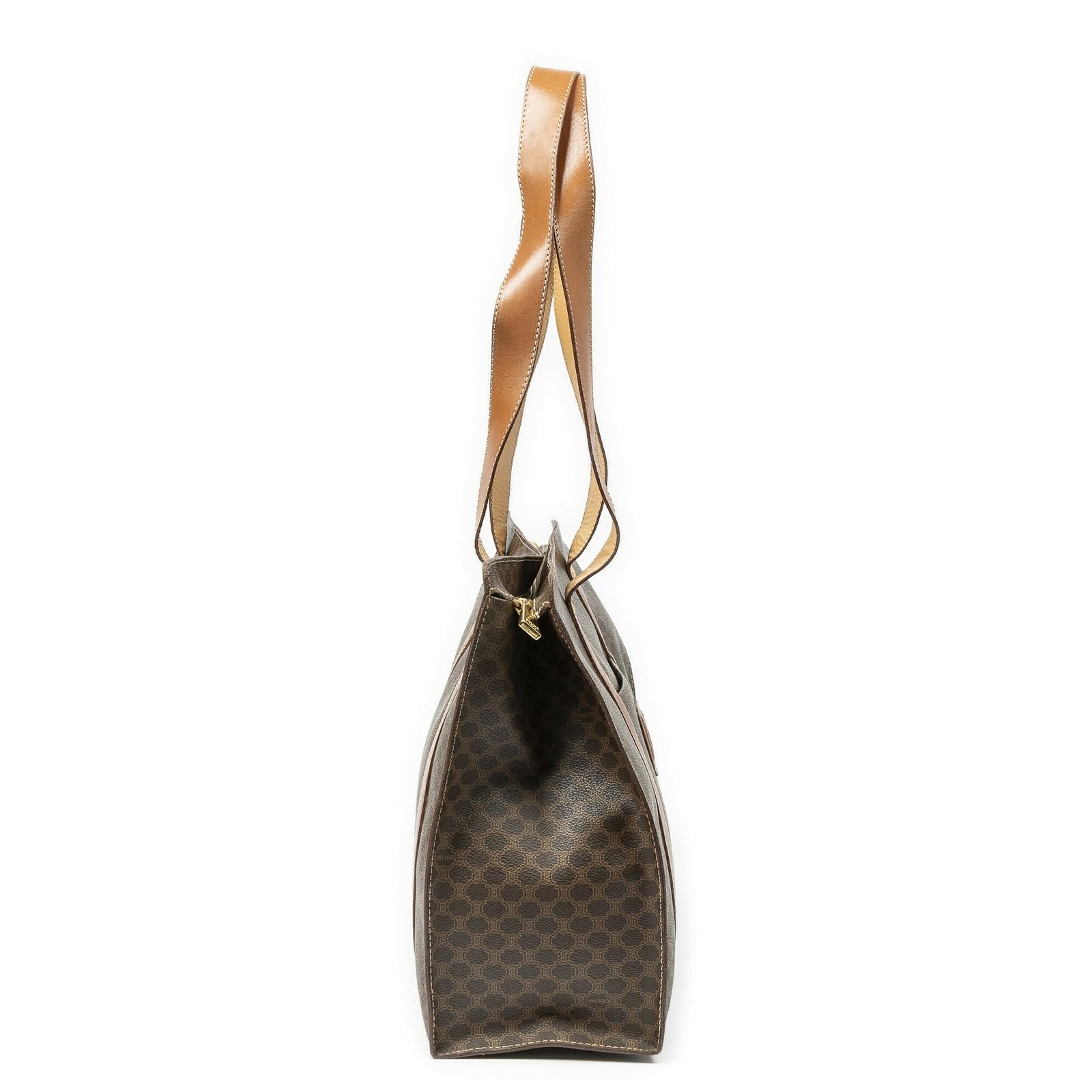 Celine Zip Shopping Tote Brown Beige Macadam Canvas — view 4