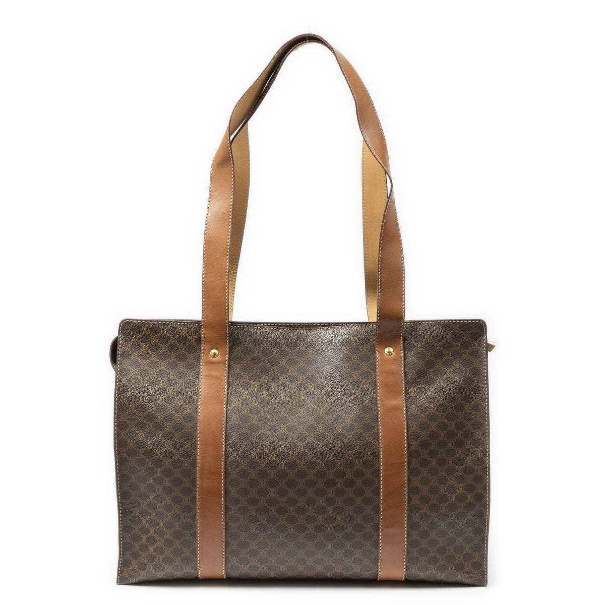Celine Zip Shopping Tote Brown Beige Macadam Canvas — view 5