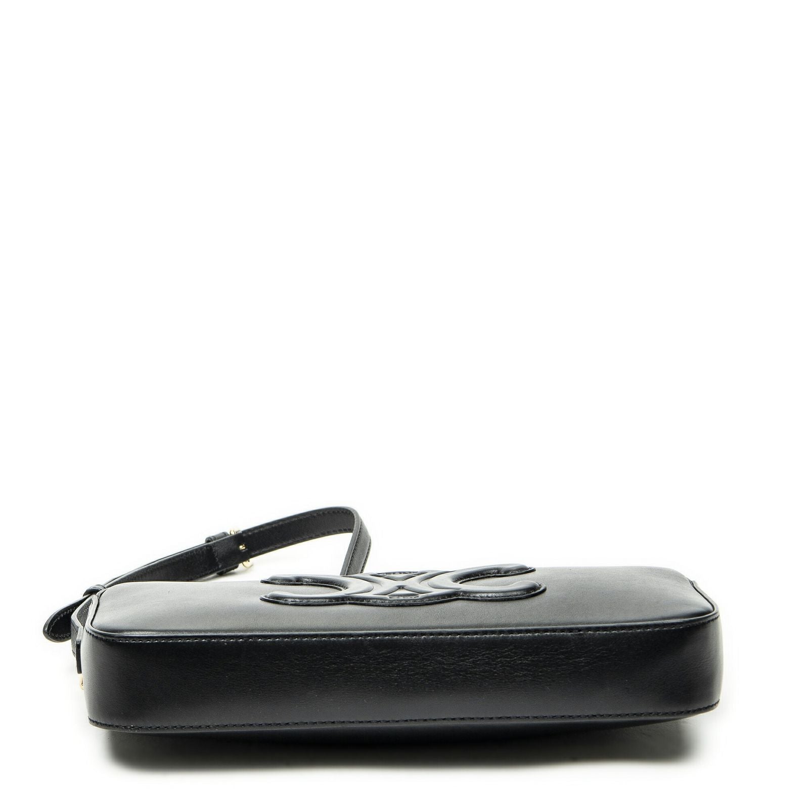 Celine Cuir Triomphe Mini Camera Bag Black Calfskin Leather — view 6