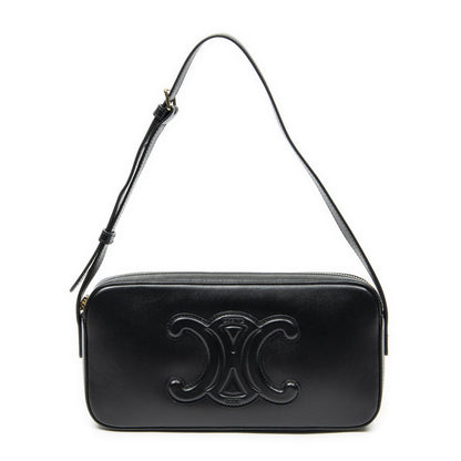 Celine Cuir Triomphe Mini Camera Bag Black Calfskin Leather