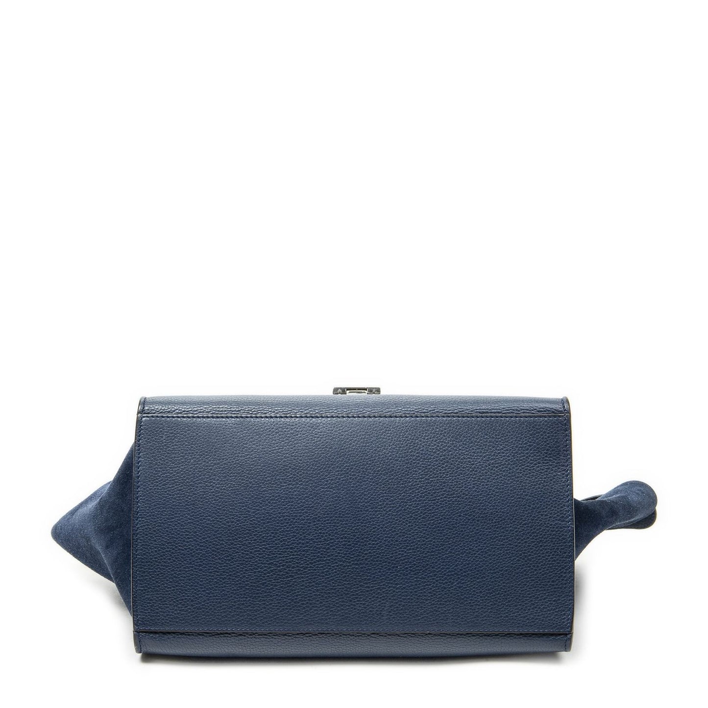 Celine Medium Trapeze Blue Grain Calfskin Leather Handbag — view 6