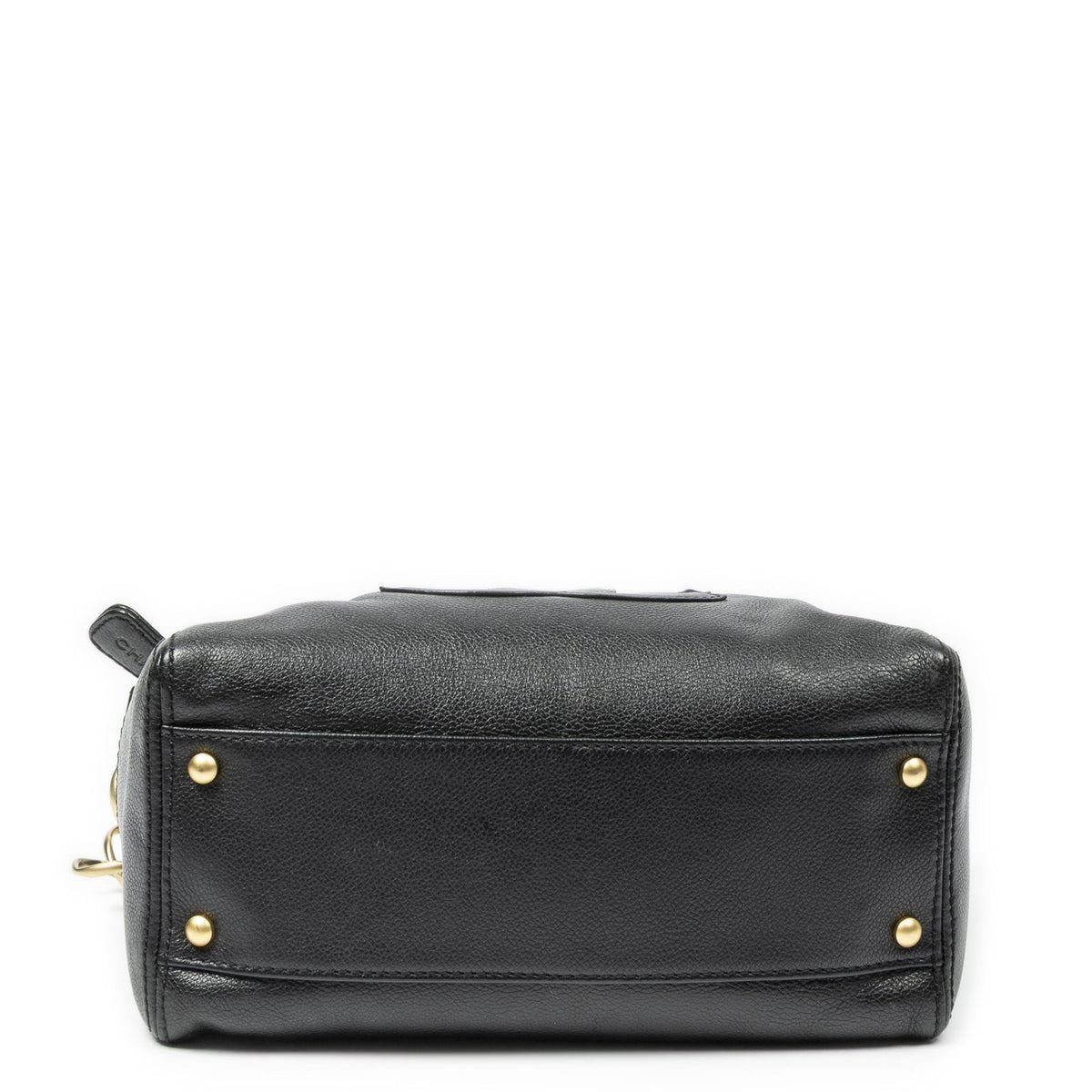Chanel Vintage CC Chain Hobo Black Grain Calfskin Leather — view 6