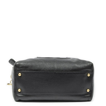 Chanel Vintage CC Chain Hobo Black Grain Calfskin Leather — view 6