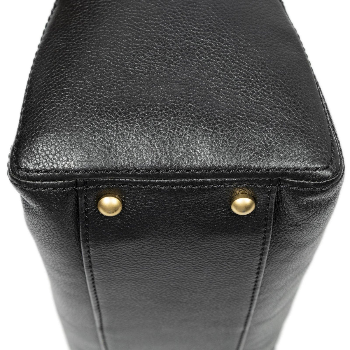 Chanel Vintage CC Chain Hobo Black Grain Calfskin Leather — view 8