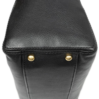 Chanel Vintage CC Chain Hobo Black Grain Calfskin Leather — view 8