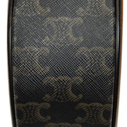 Celine Small Cuir Triomphe Oval Crossbody Brown Black Canvas — view 7