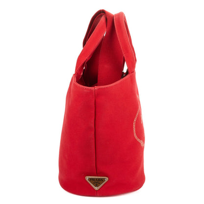 Prada Cabas Tote Red Floral Canvas — view 4