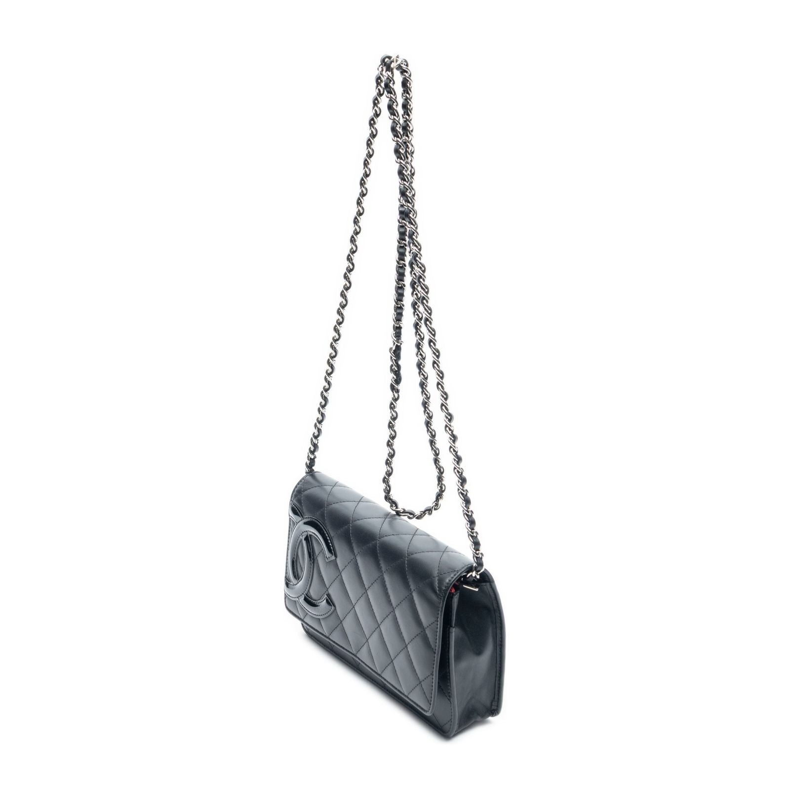 Chanel Cambon Line Chain Wallet Black Quilted Lambskin Leather Shoulder Bag — view 2