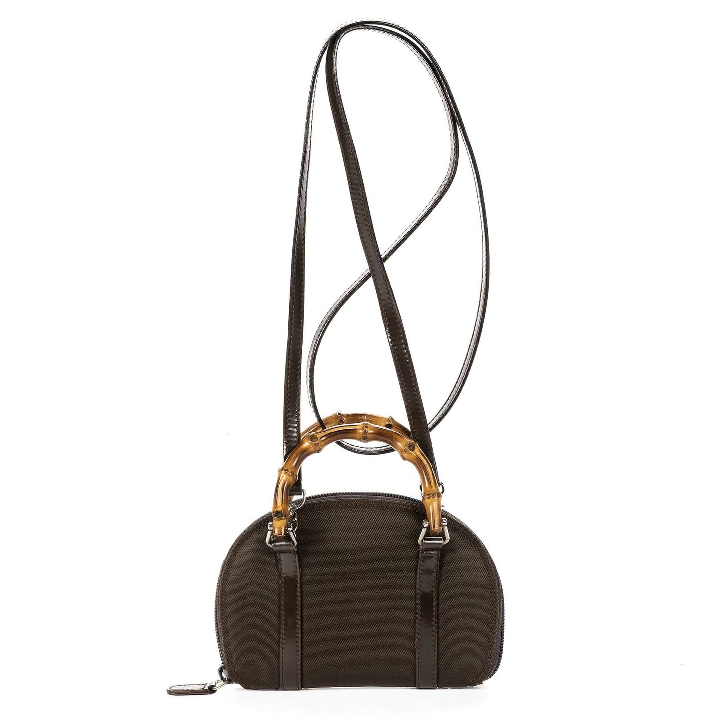 Gucci Bamboo Crossbody Brown Canvas