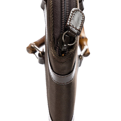Gucci Bamboo Crossbody Brown Canvas — view 7