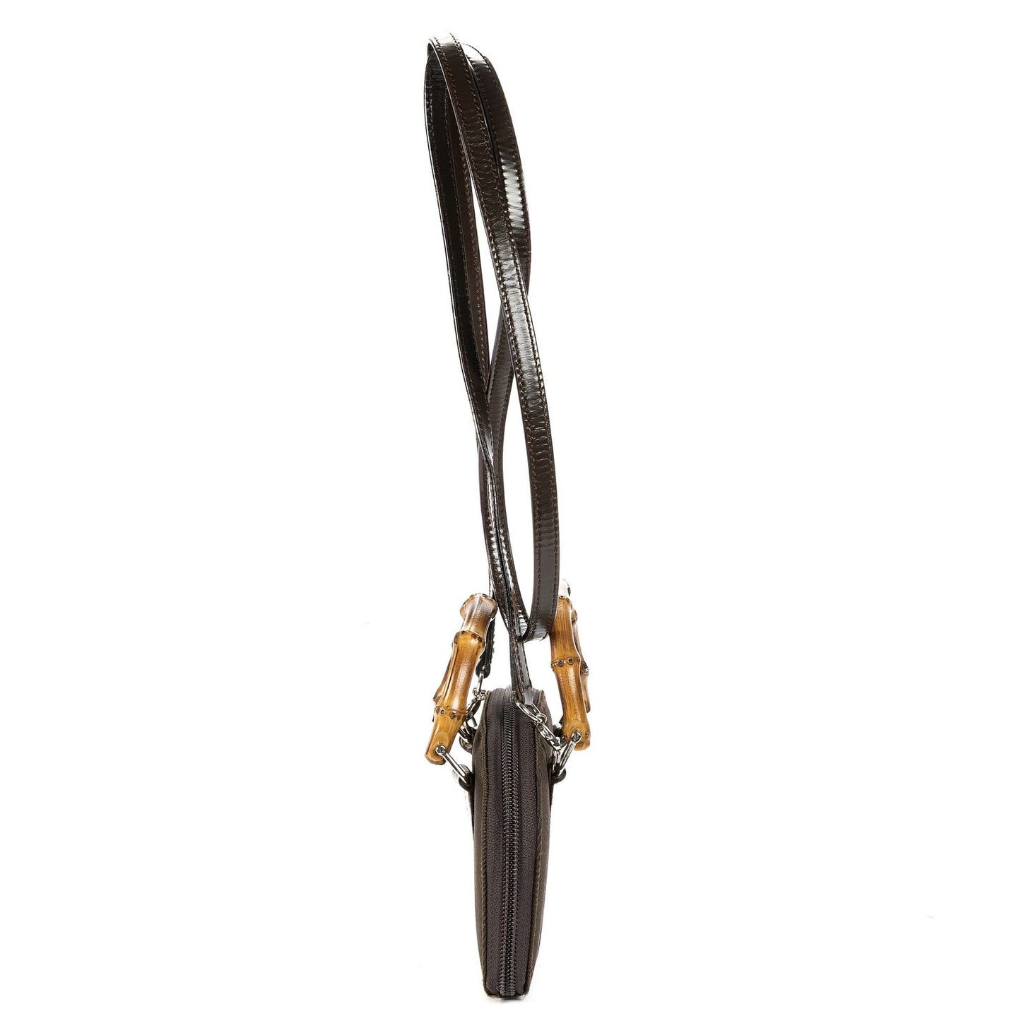 Gucci Bamboo Crossbody Brown Canvas — view 3