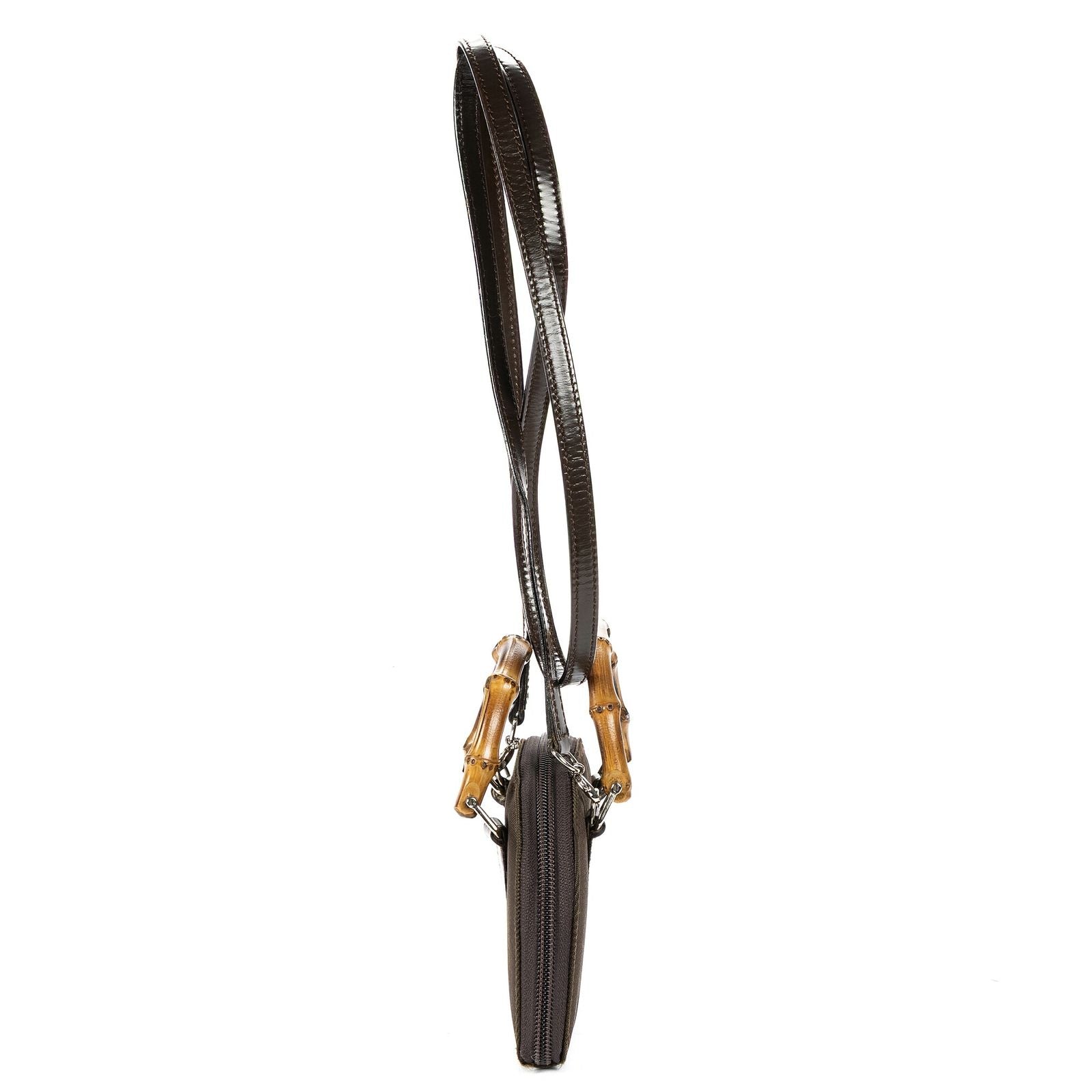 Gucci Bamboo Crossbody Brown Canvas — view 3