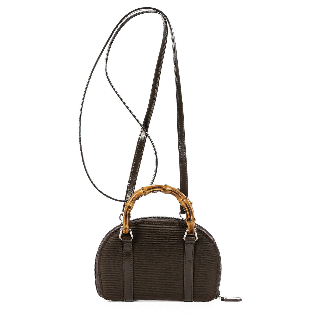 Gucci Bamboo Crossbody Brown Canvas — view 5