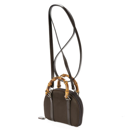 Gucci Bamboo Crossbody Brown Canvas — view 2