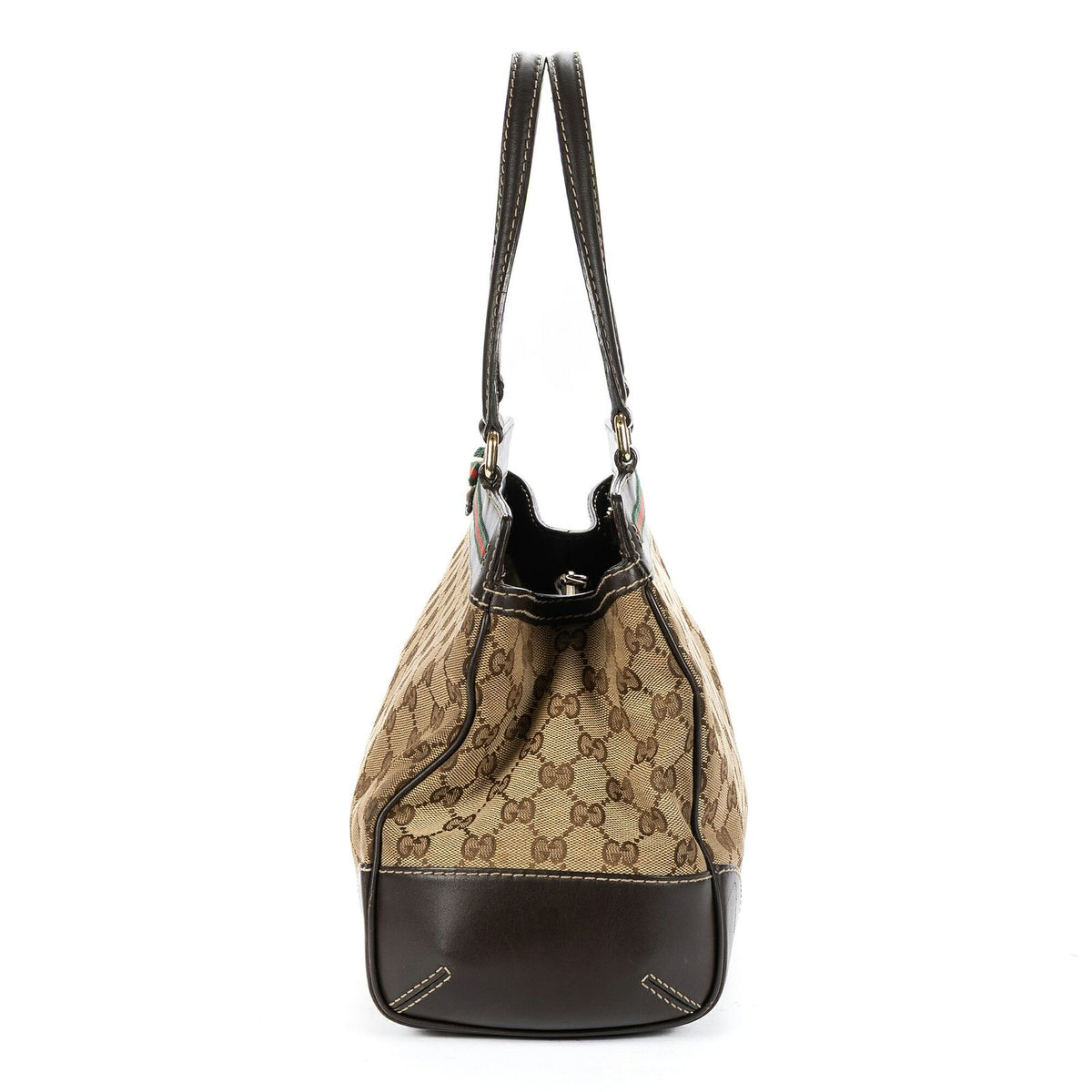 Gucci Mayfair Tote Beige Dark Brown GG Canvas — view 3