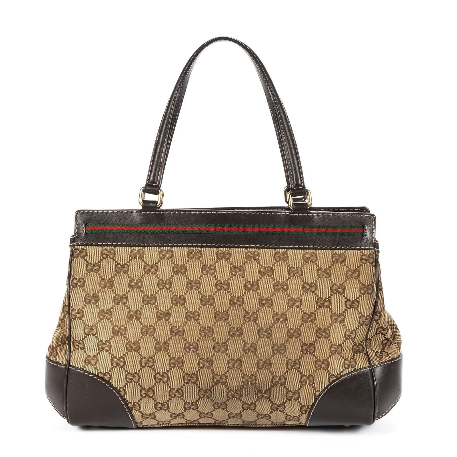 Gucci Mayfair Tote Beige Dark Brown GG Canvas — view 5
