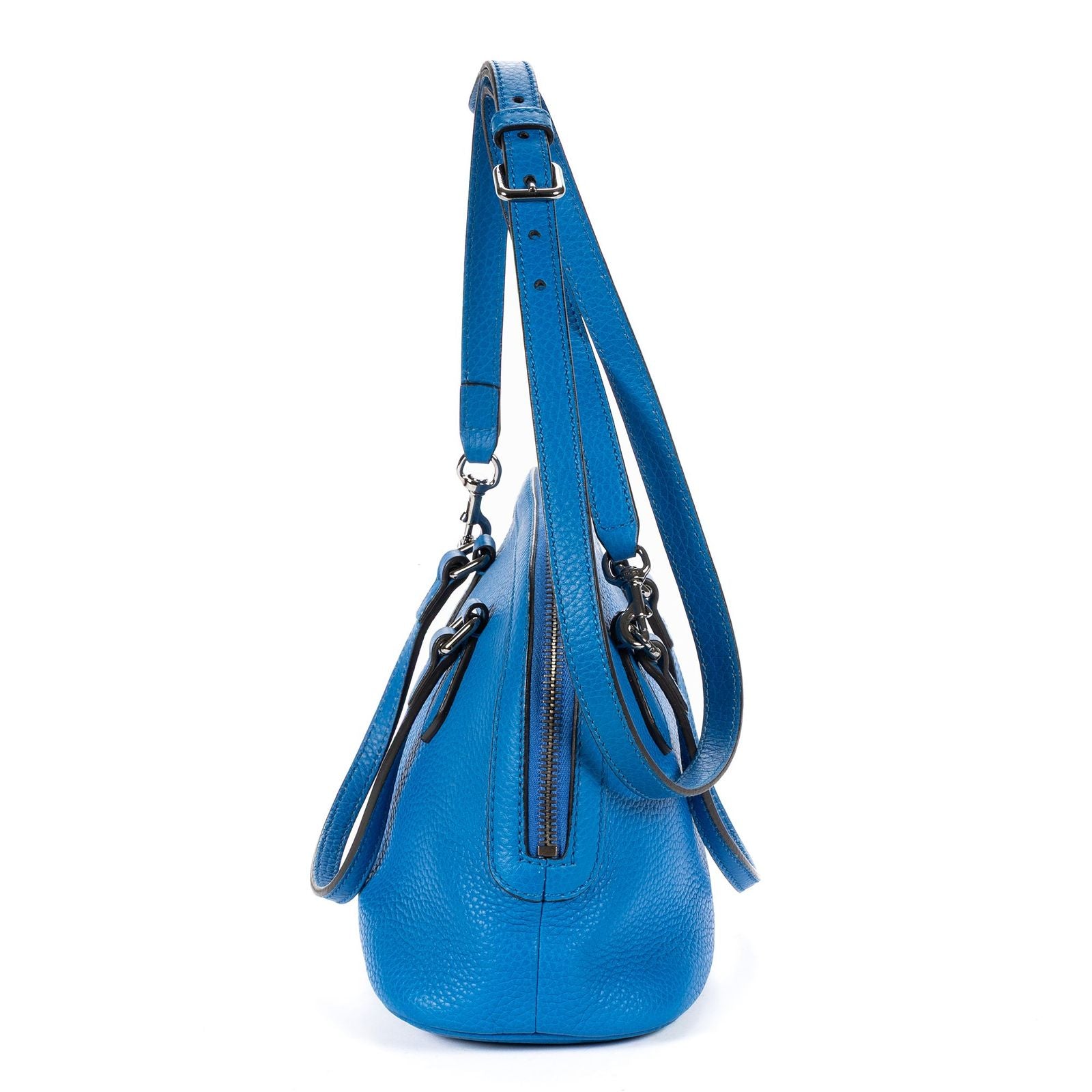 Gucci Dome Shape Crossbody Shoulder Bag Blue Grain Calfskin Leather — view 3