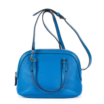Gucci Dome Shape Crossbody Shoulder Bag Blue Grain Calfskin Leather
