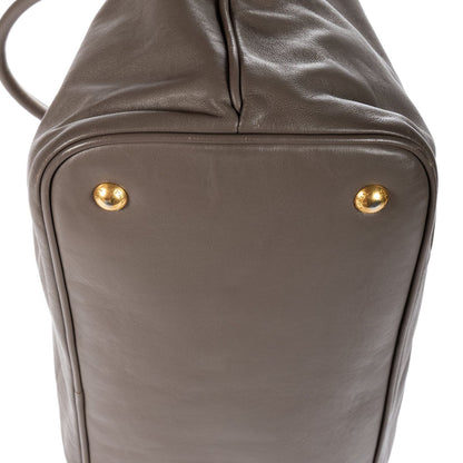 Prada Soft Tote Gray Smooth Leather — view 7