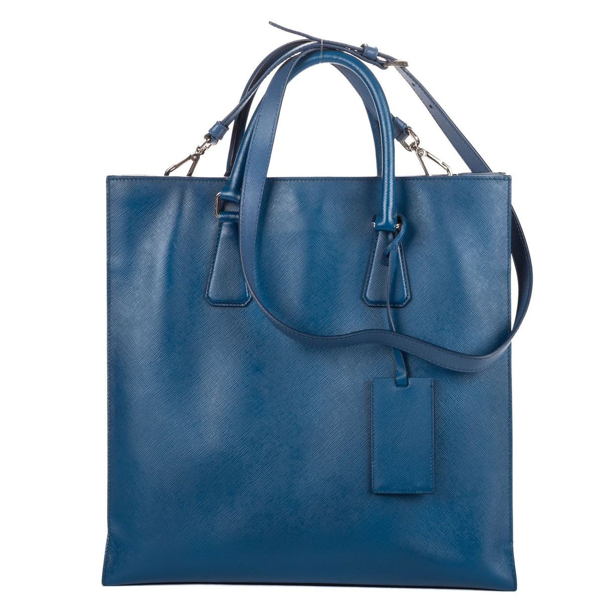 Prada GG Tote Blue Saffiano Lux Leather