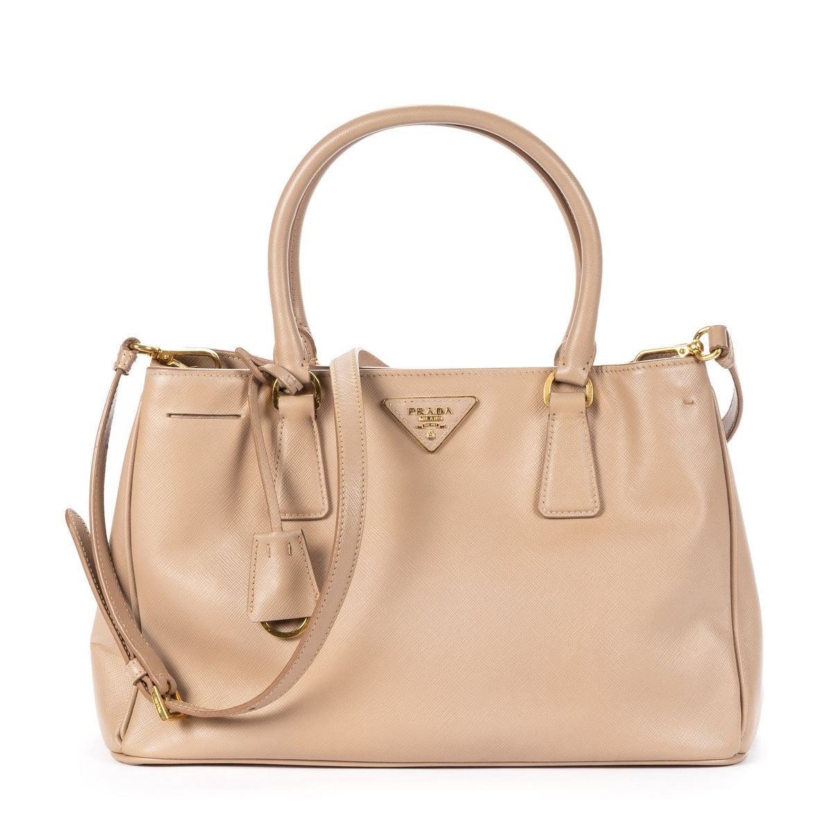 Prada Executive Tote Beige Saffiano Leather