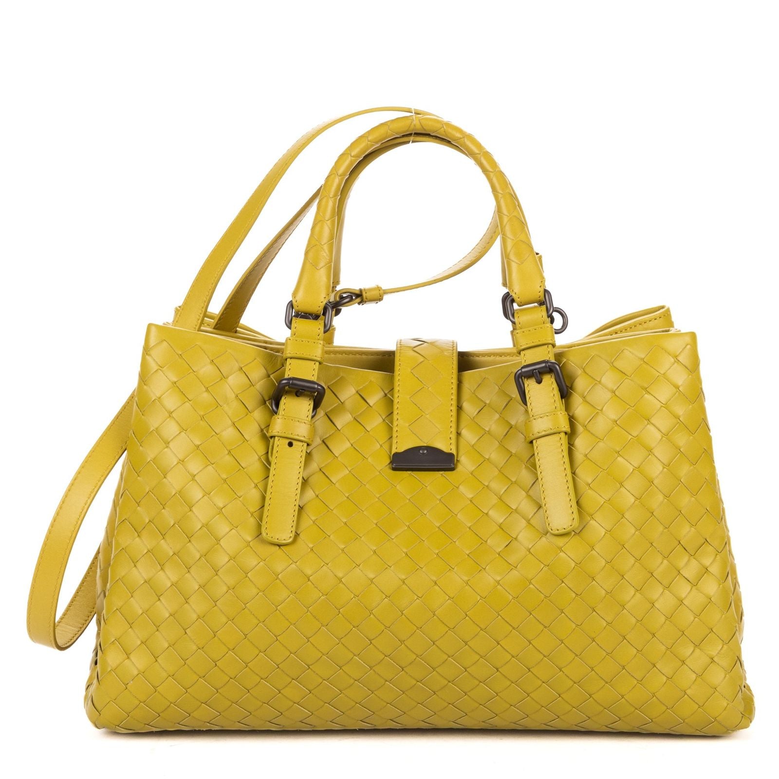 Bottega Veneta Small Rome Bag Green Intrecciato Leather — view 5